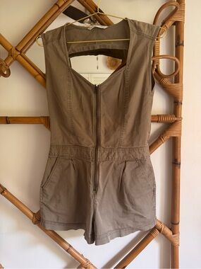 Trina Turk Olive Green One-Piece Utilitarian Romper